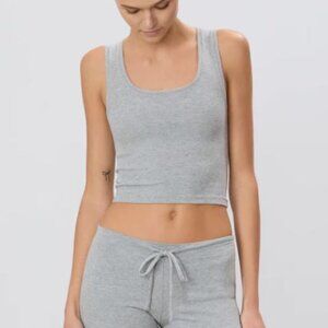 New | Eterne | Butter Rib Square Neck Tank | Gray | S